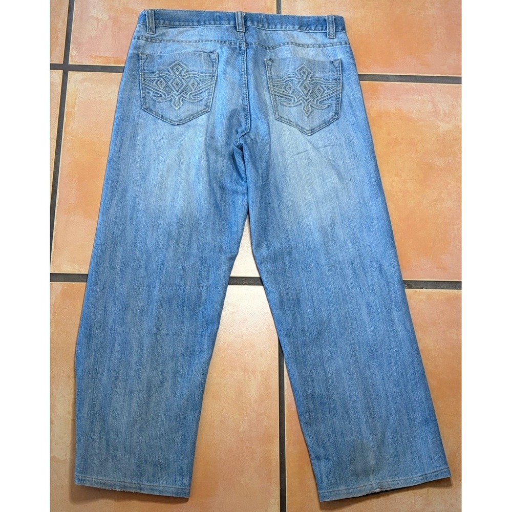 Vintage Avirex Y2K Wide Leg Denim Jeans Baggy Streetwear Hip Hop Men's 34x30